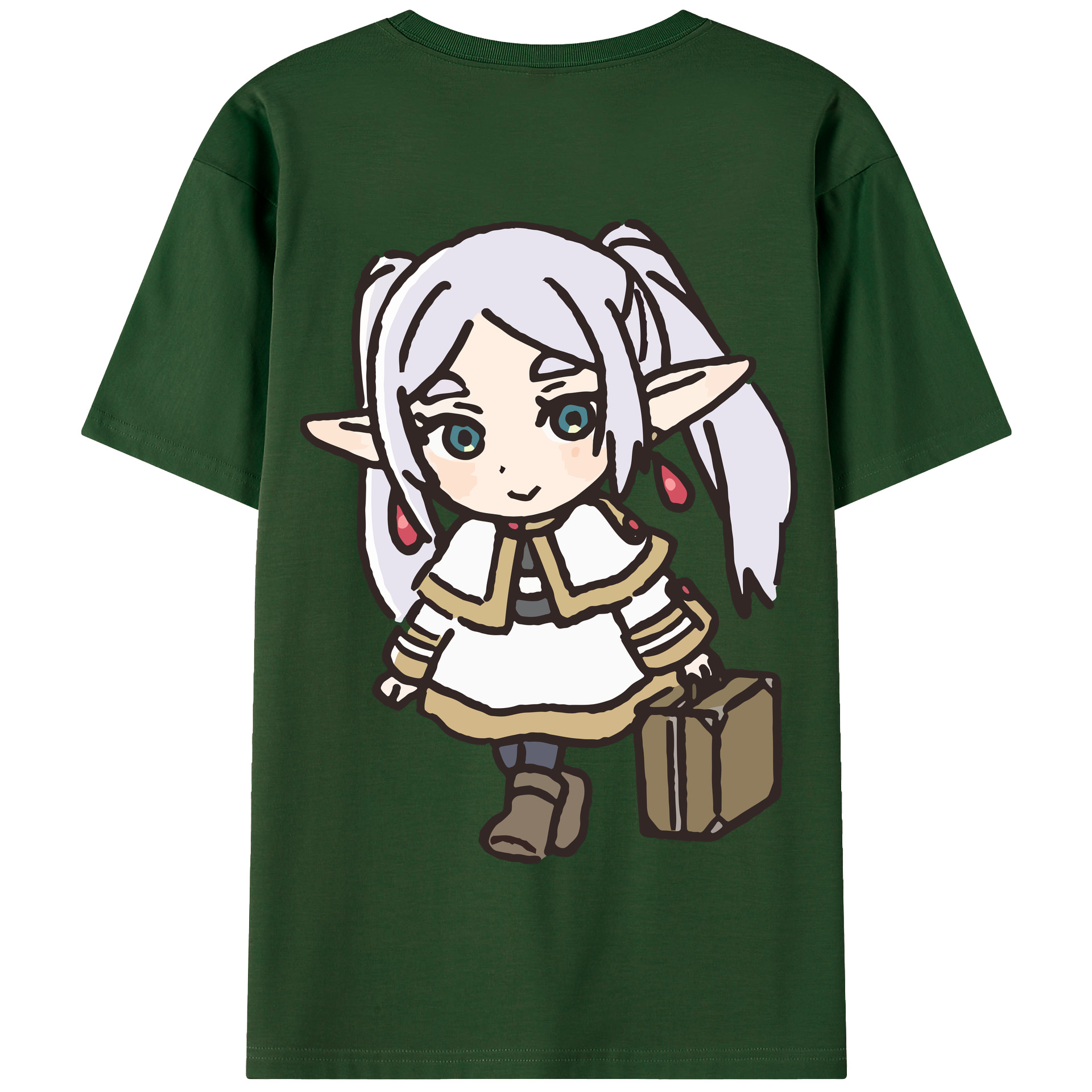 （画像用） 葬送のフリーレン Frieren 綿100％半袖Tシャツ（背面プリント）